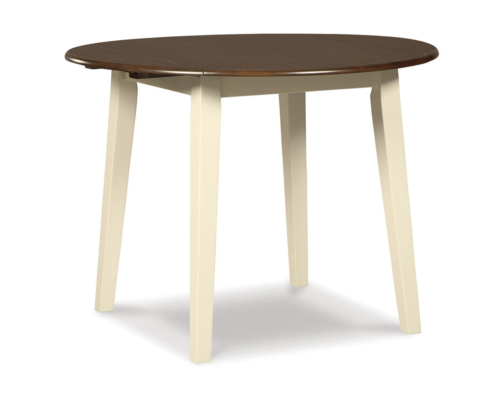 Cream/Brown Drop Leaf Dining Table Z543091