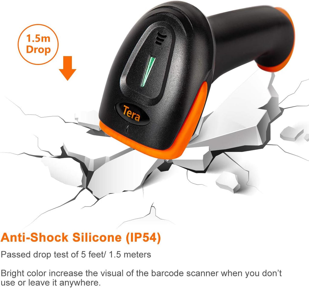 2D QR Barcode Scanner with Stand, Bluetooth & 2.4GHz Wireless & USB Wired, Pack of 2 Y545