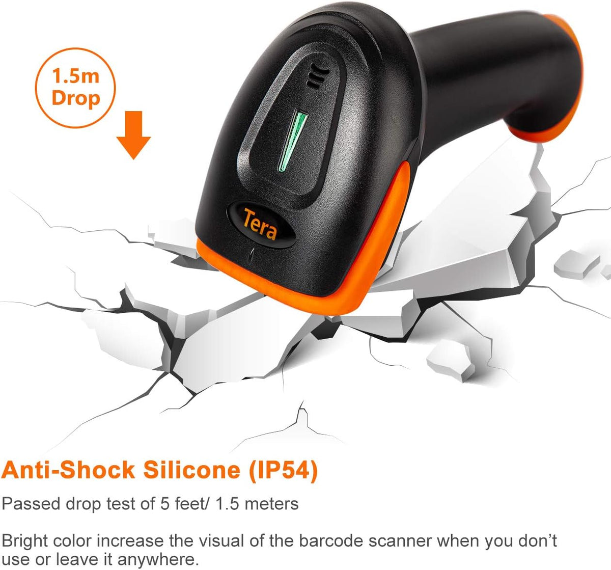 2D QR Barcode Scanner with Stand, Bluetooth & 2.4GHz Wireless & USB Wired, Pack of 2 Y545