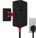 Black Pack of 2 Surge Protector Outlet Extender with 4 AC Outlets U3543