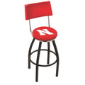 Black Swivel Bar Stool with Back M65542