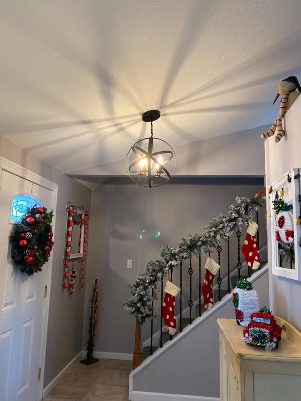 Black 4-Light Farmhouse Chandelier P544