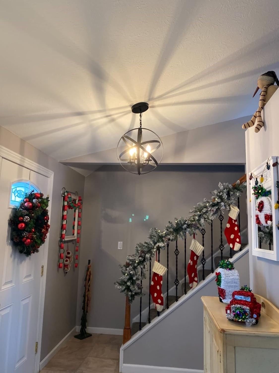 Black 4-Light Farmhouse Chandelier P544
