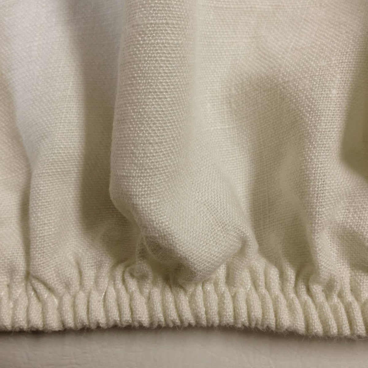 100% Linen Fitted Sheet Ivory Full Size T943258
