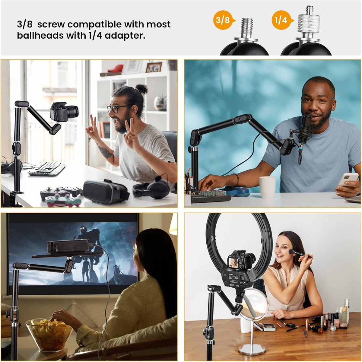 Articulating Desk Camera Mount Stand Pack of 2 Q1842