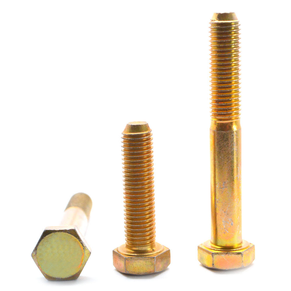 Coarse Thread Grade 8 Hex Cap Screw Yellow Zinc Plated Alloy Steel G17518