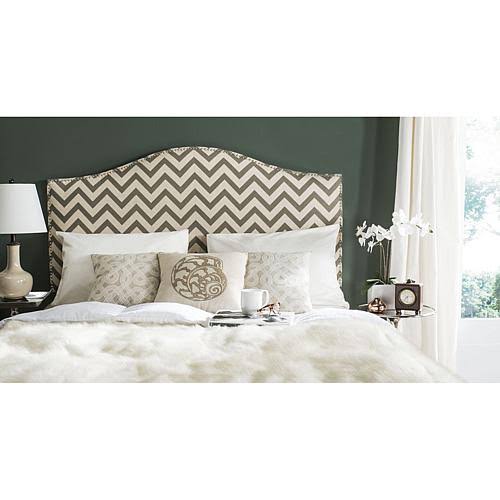 Grey/White Stripe Queen Headboard J8959