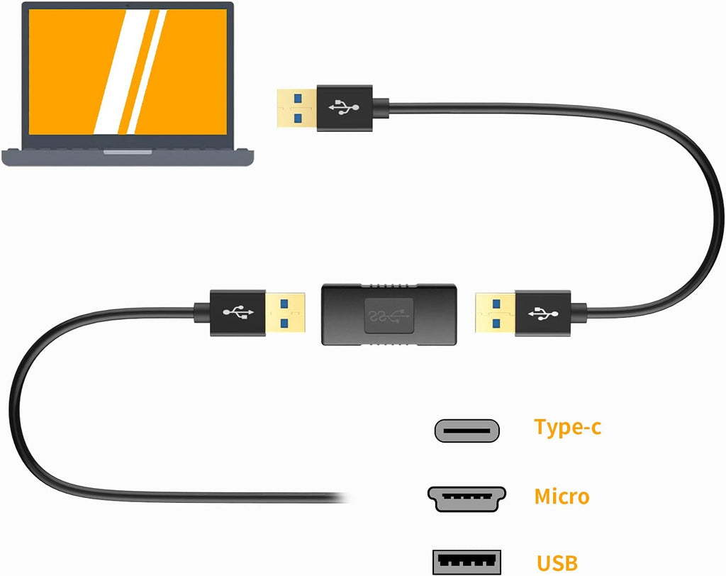 USB 3.0 Type A Female to Female Extension Adapter, Black, 2 Pack P98569