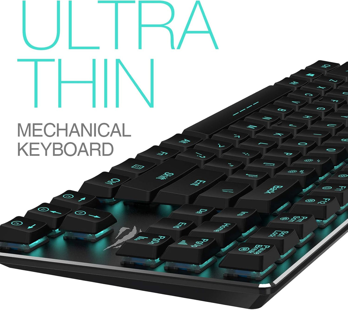 87 Keys Wired Gaming Keyboard with Blue Switches, Black, Pack of 2 O705418