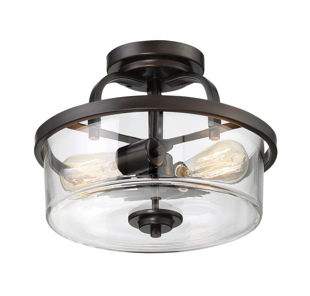 2 Light Semi Flush English Bronze R6942