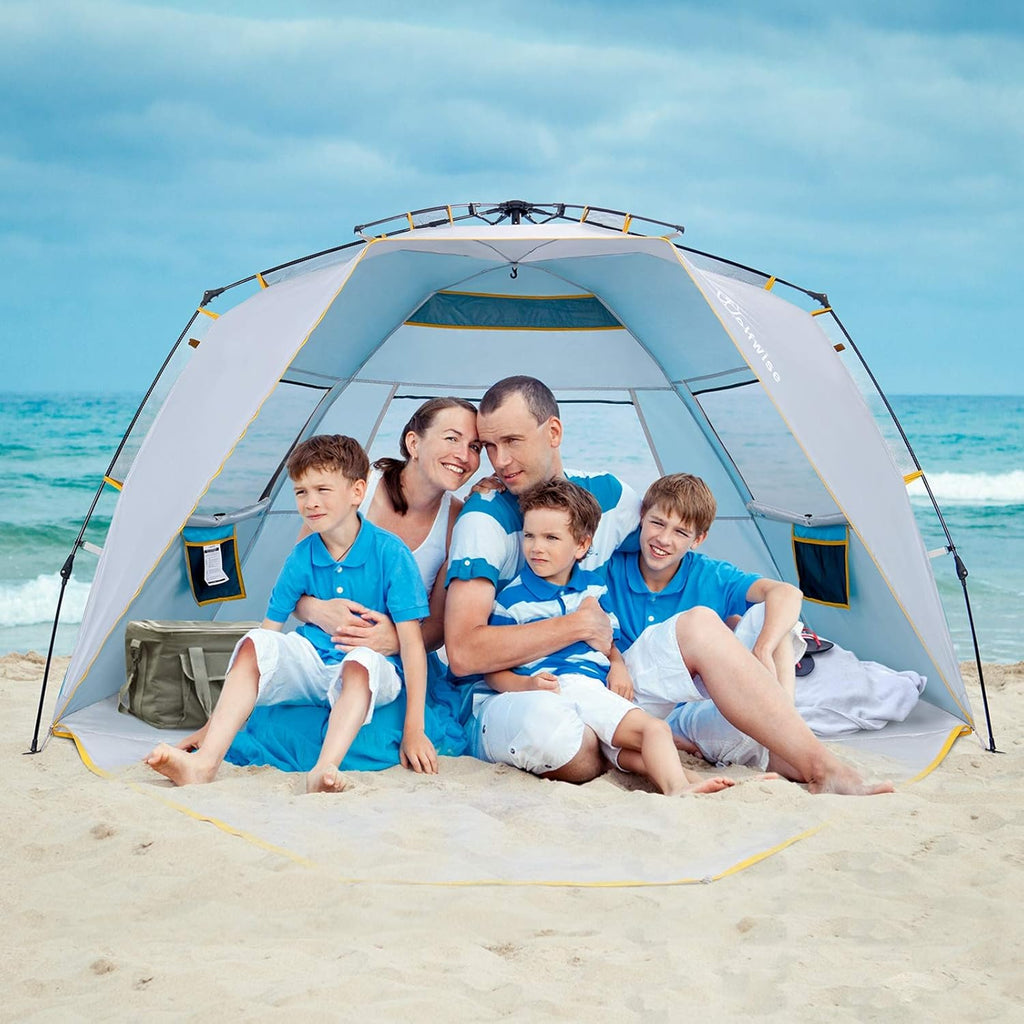 4 Person Instant Beach Tent UPF 50+ Sun Shelter N250