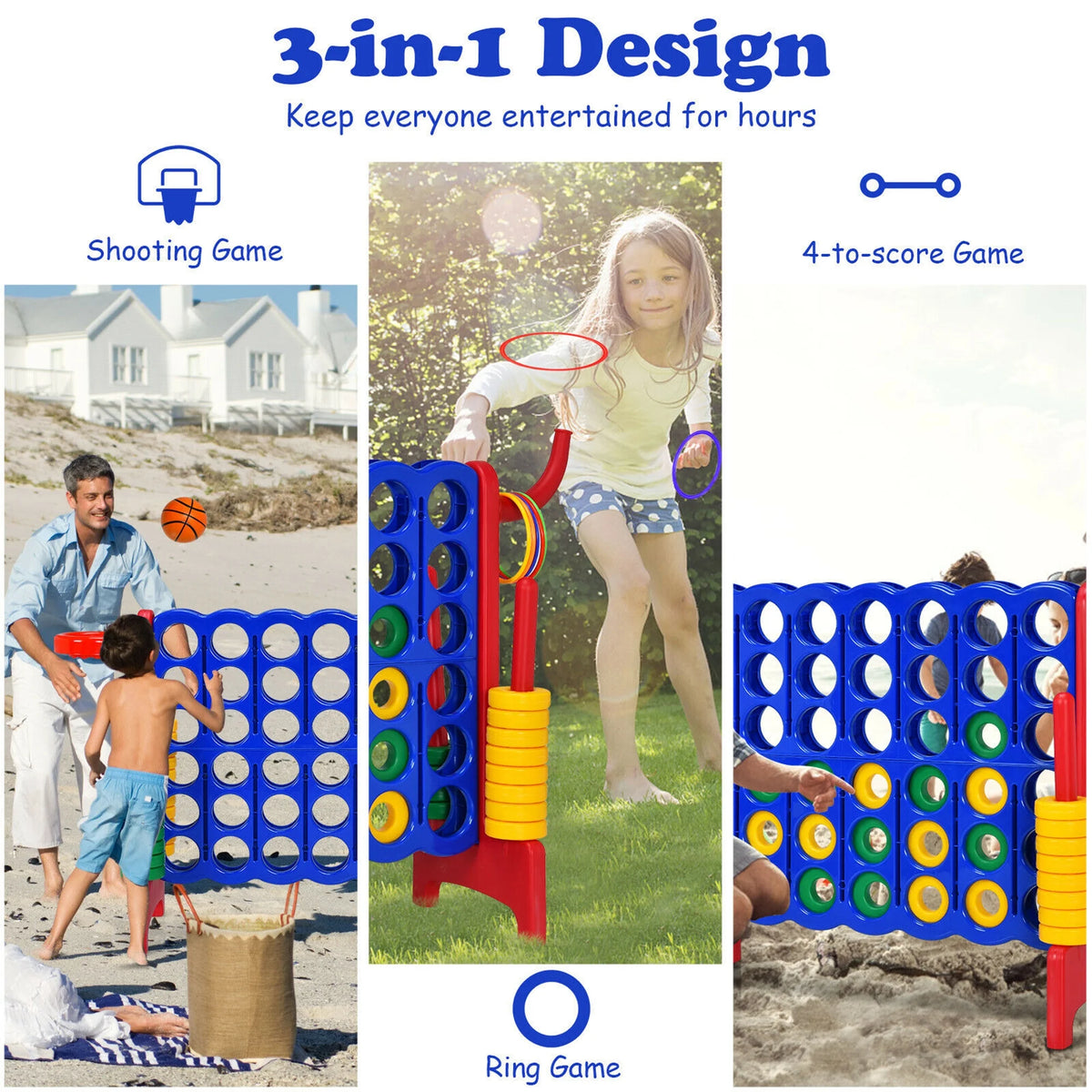 Giant Game Set Basketball Hoop & Ring Game K9475