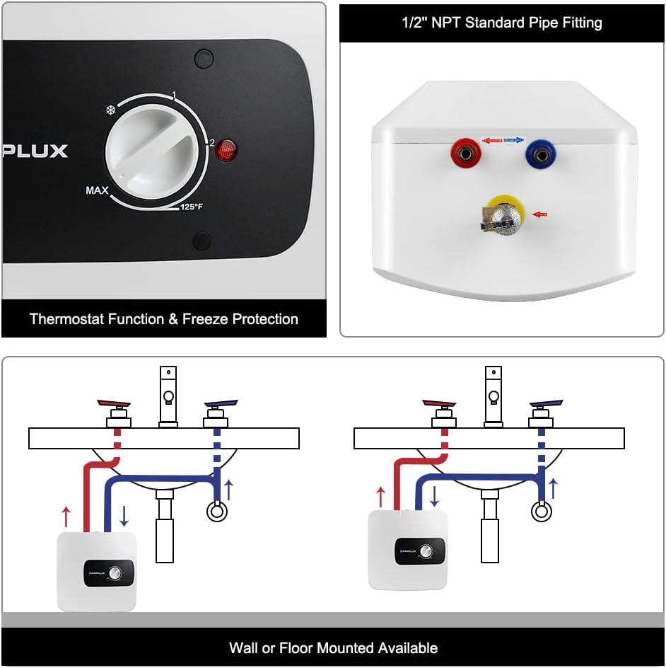 4 Gallon Electric Water Heater with Cord Plug U391