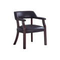 Brown Leatherette Accent Chair with Cut Out Back P580911