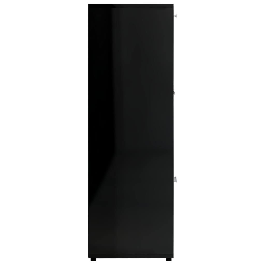 Book Cabinet High Gloss Black Chipboard A50236