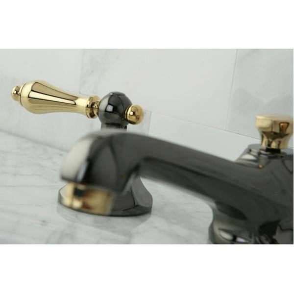 Polished Chrome/Black Nickel Widespread Lavatory Faucet with Brass Pop Up D3531