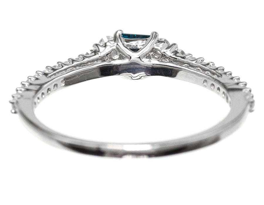 Blue Princess Diamond Solitaire Engagement Ring (0.51 ct) A103