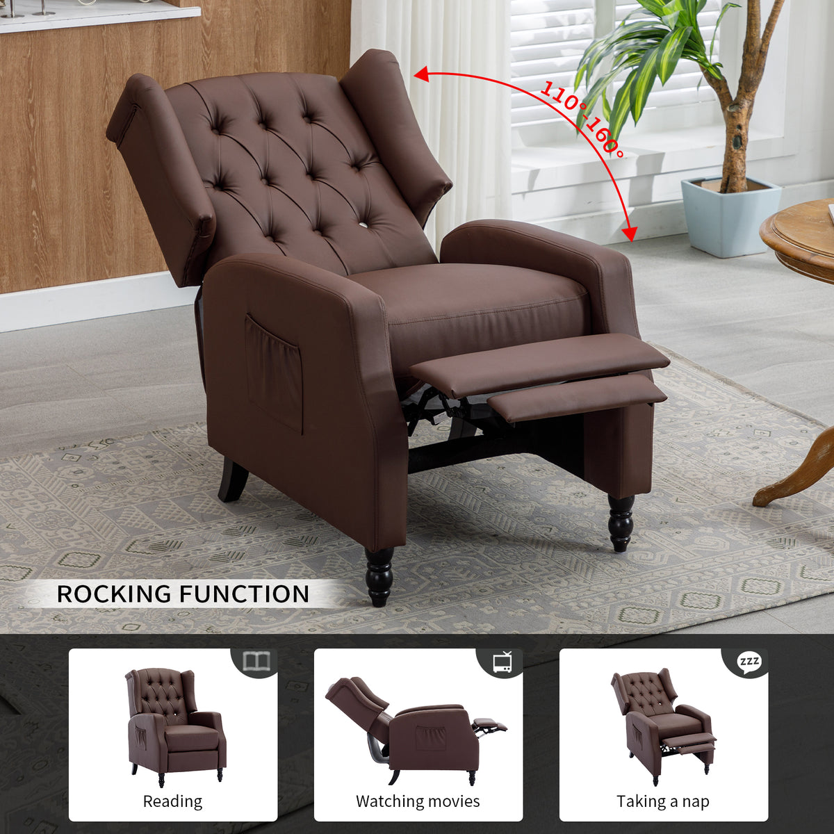 Tiger Chair Single Sofa High Back Fabric I3860