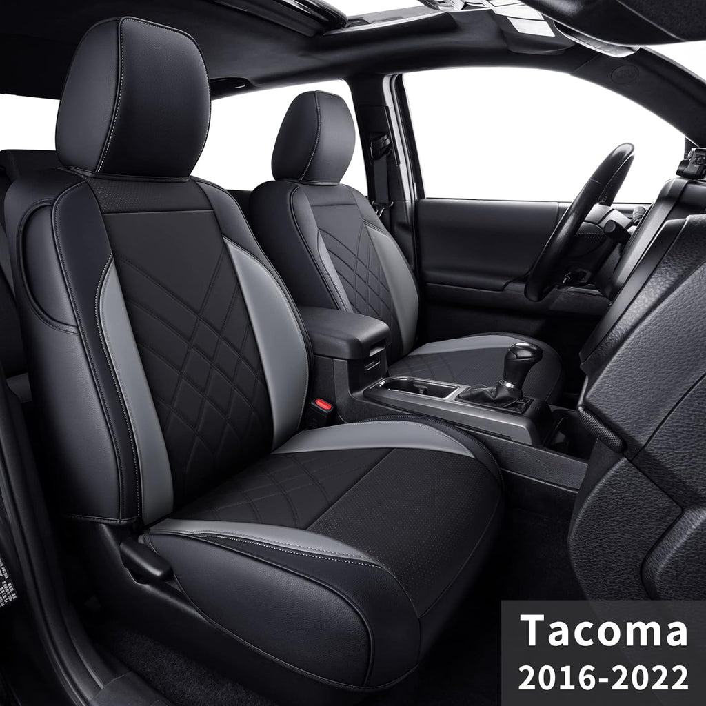 Black & Gray Faux Leather Seat Covers S251