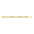 14k Yellow Gold White Pave Curb Chain Bracelet E4567