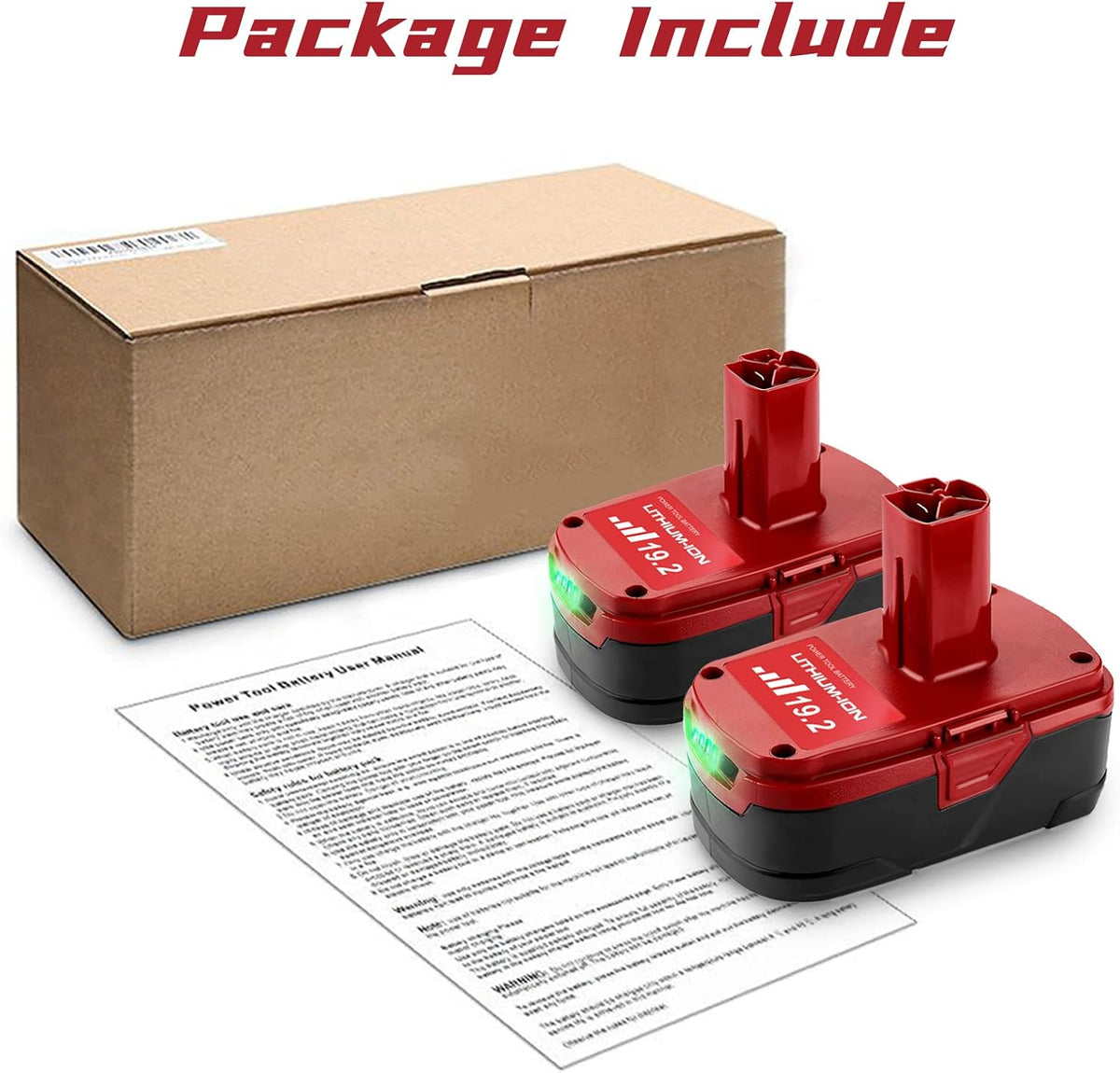 2 Pack 6000mAh 19.2V Lithium-ion Replacement Battery J390712