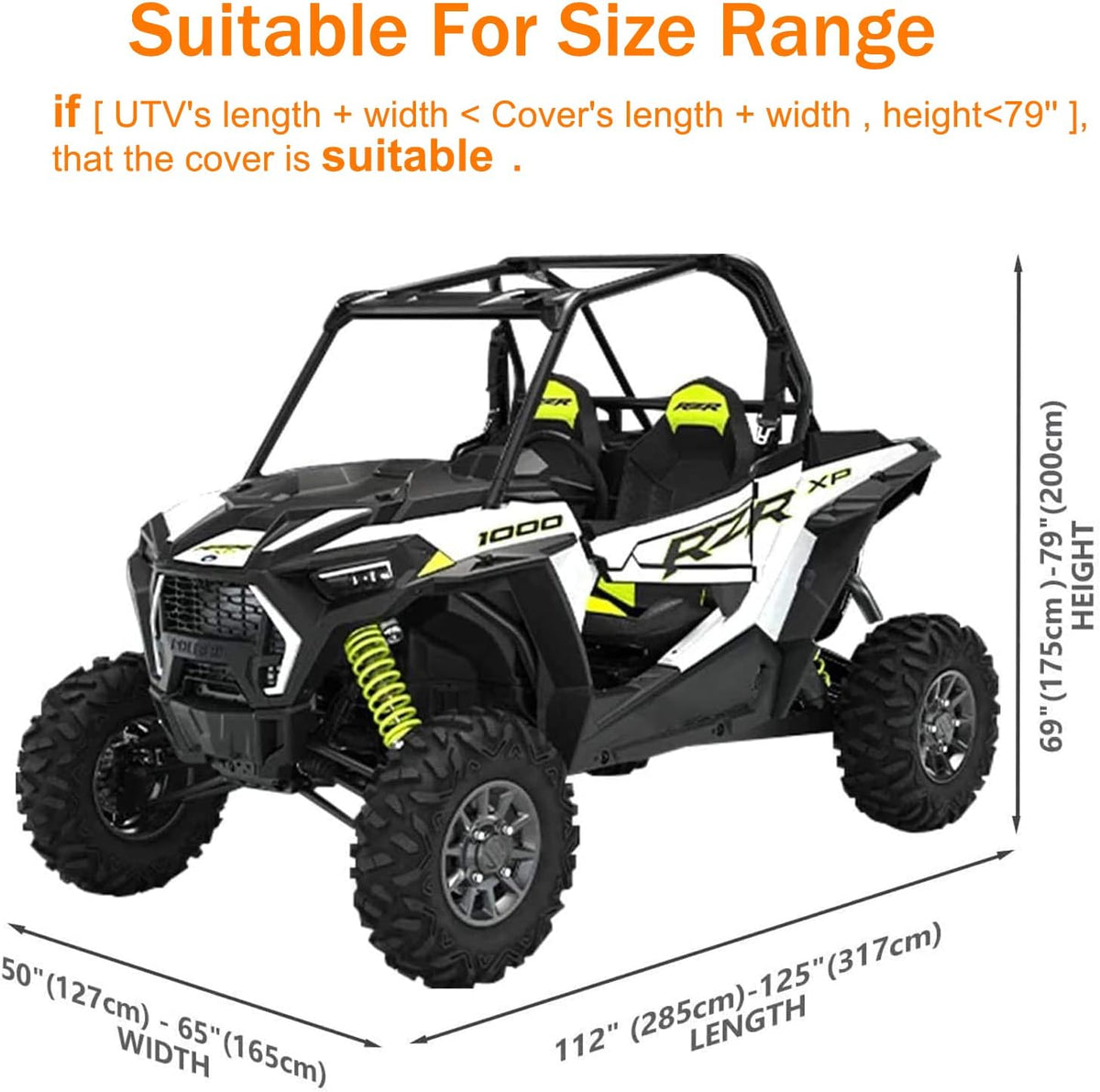 UTV Cover Waterproof 420D Heavy Duty Pack of 2 B789