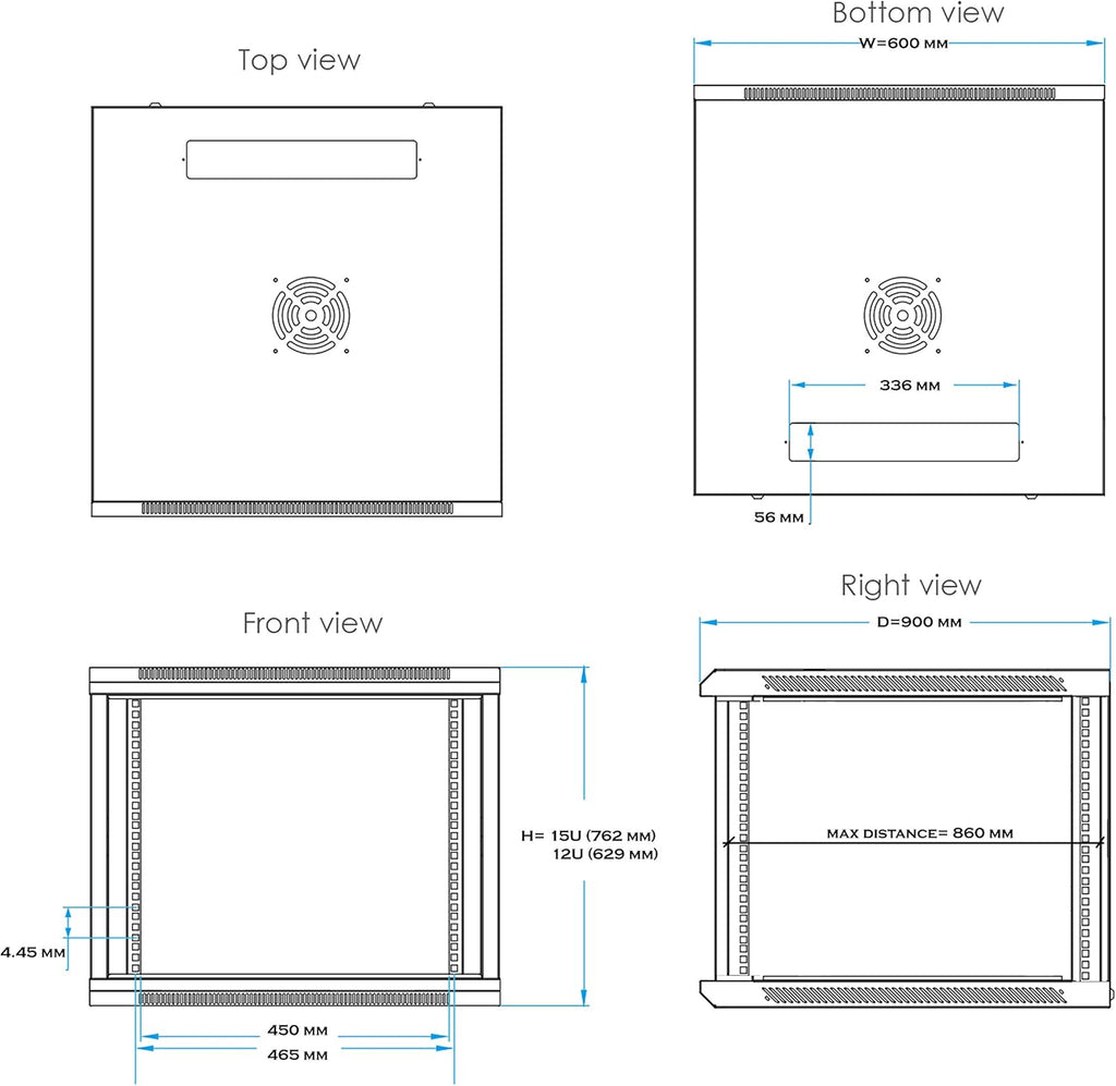 15U 35 Inch Depth Server Rack Cabinet Enclosure S420