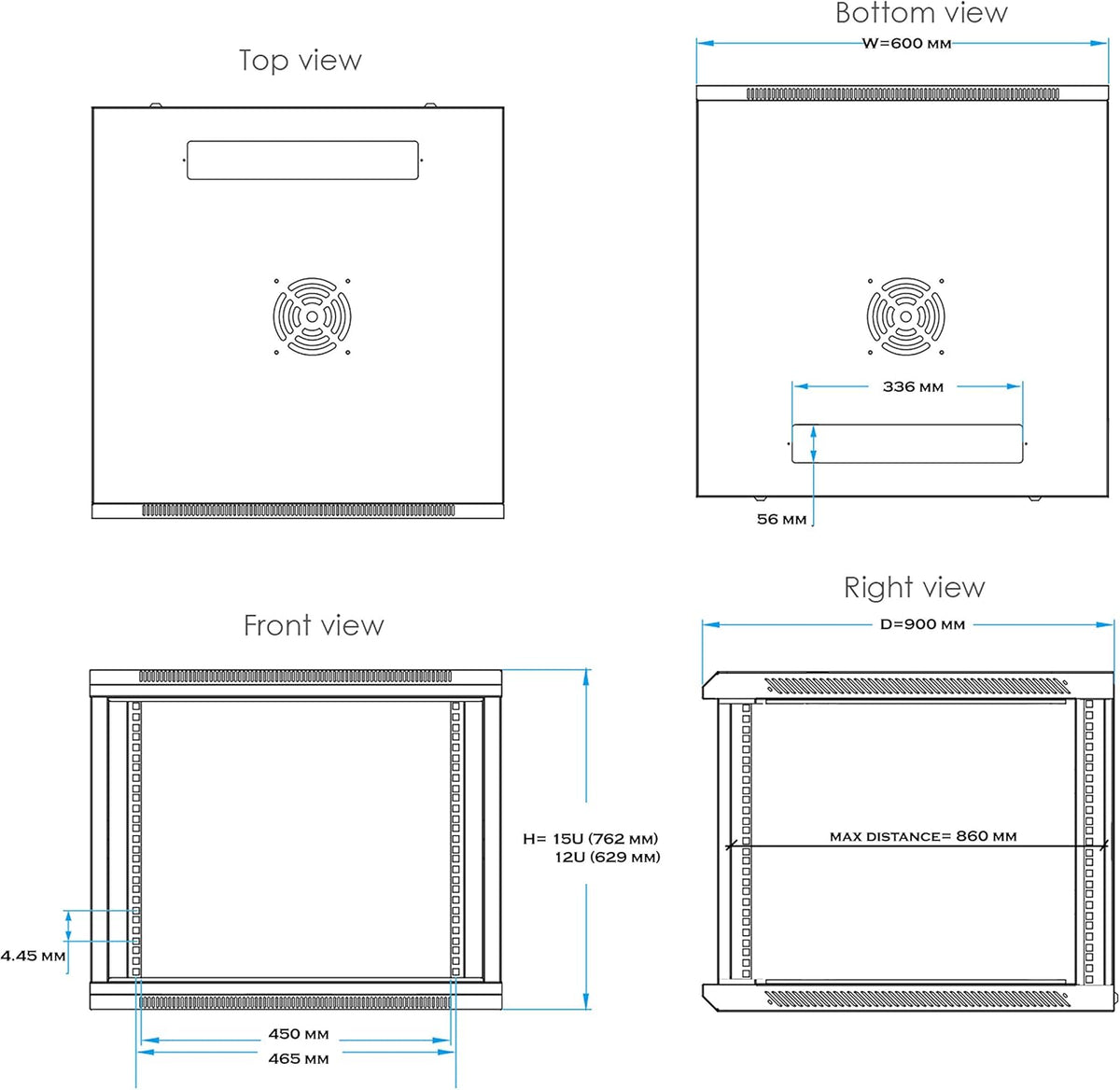 15U 35 Inch Depth Server Rack Cabinet Enclosure S420