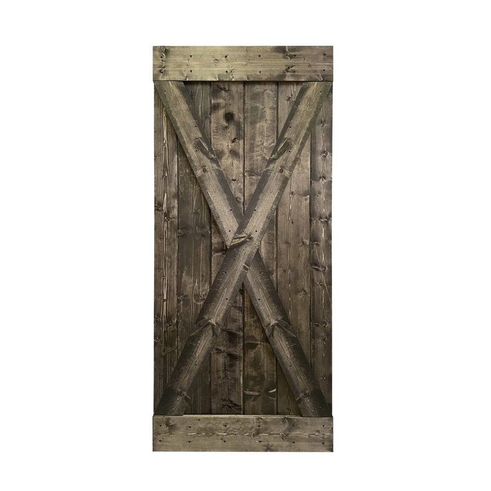 36 in. x 84 in. Solid Knotty Pine Wood Interior Sliding Barn Door Slab L6214