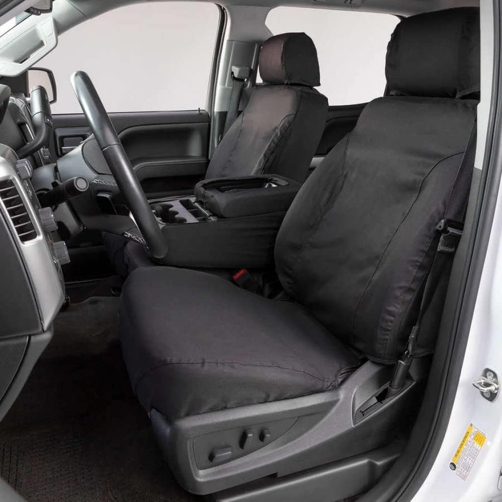 Charcoal Black Front Seat Cover for Bucket Seats with Adjustable Headrest D872
