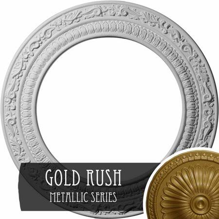 Palmetto Ceiling Medallion, Hand-Painted Green Gold X65022