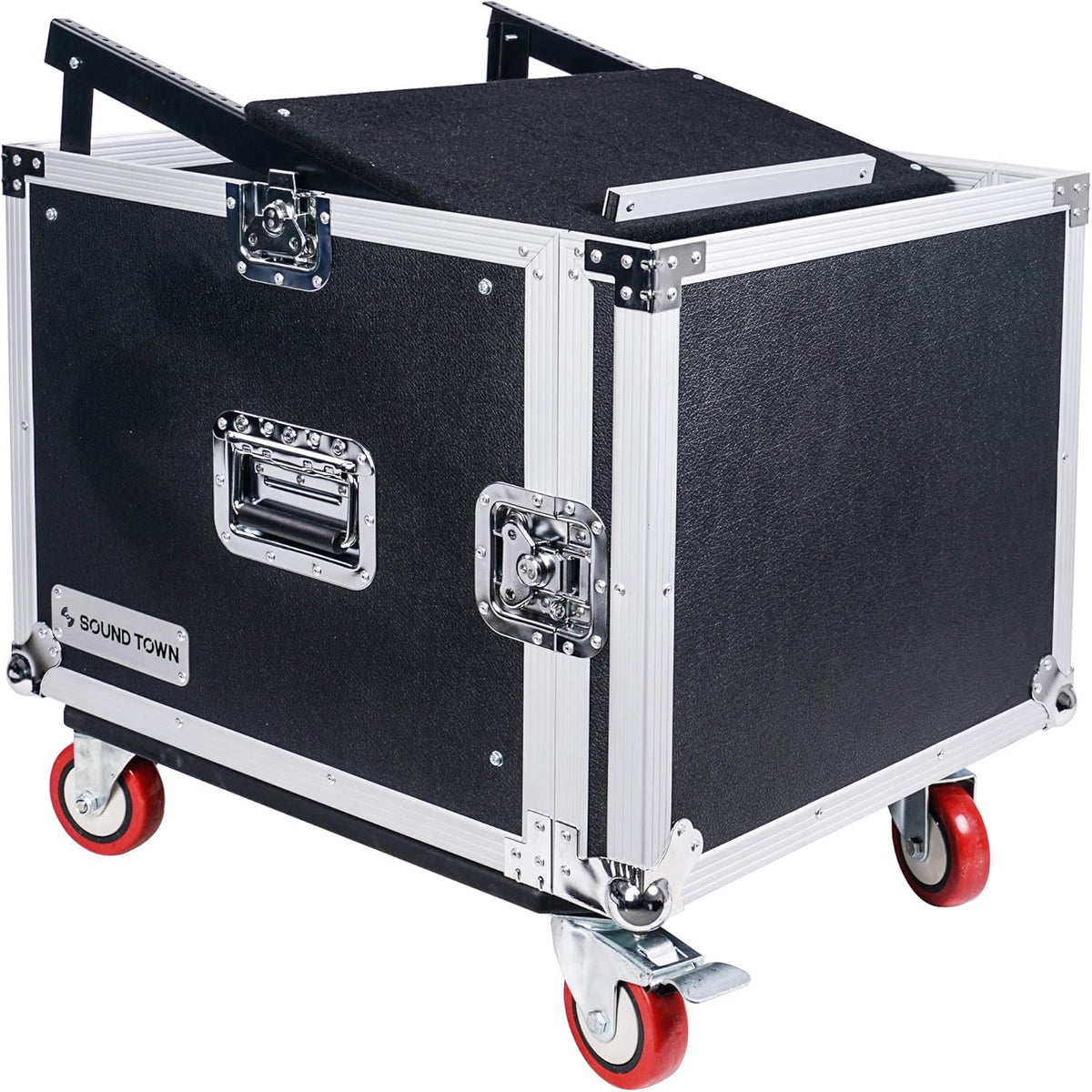 12U Slant Mixer Top Rack Case with Casters A185