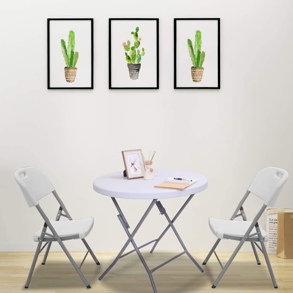 White Granite 32 Round Folding Plastic Table G309