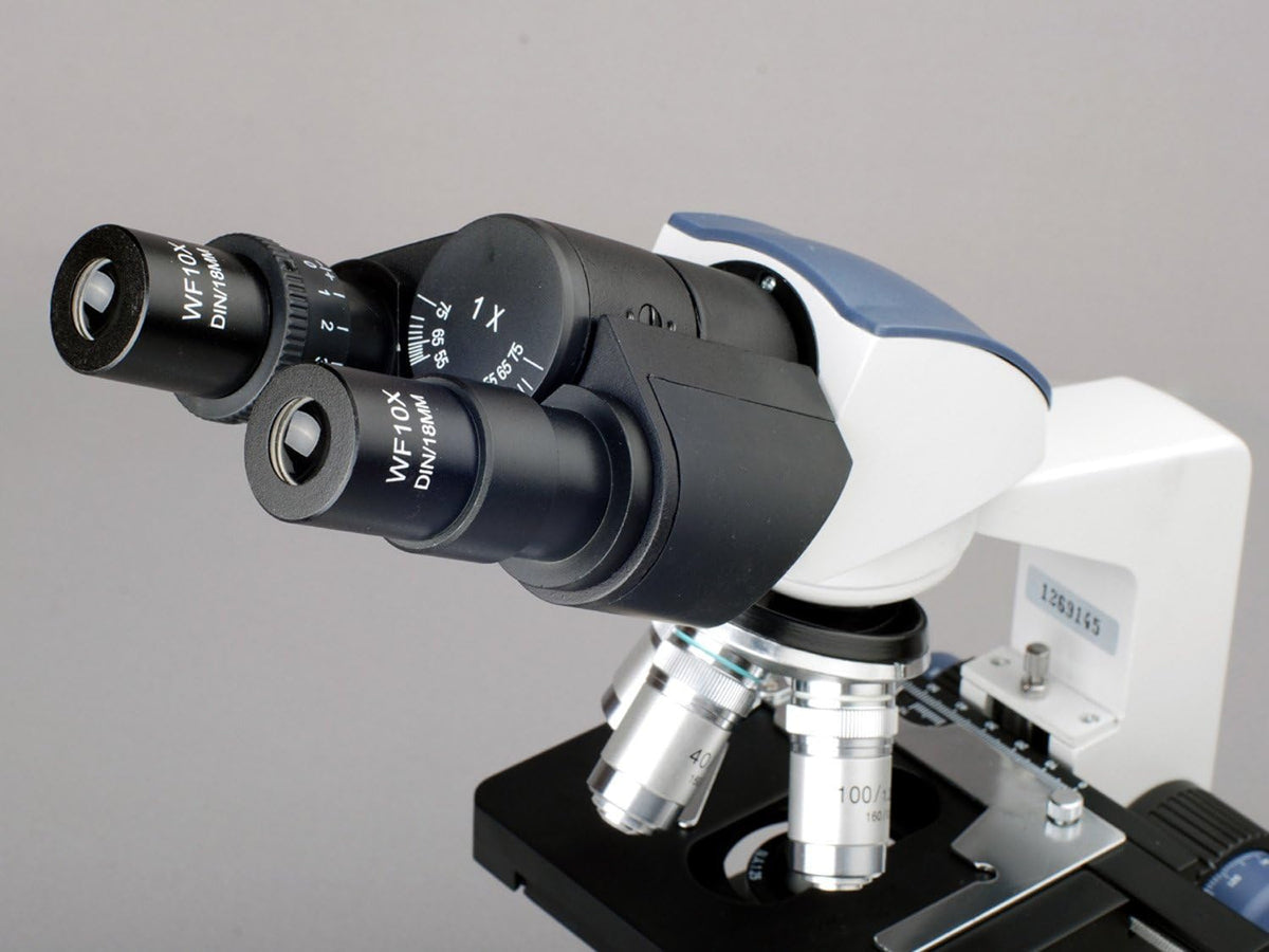 Binocular Compound Microscope, 40X-2000X Magnification, LED Illumination, Abbe Condenser, Double-Layer Mechanical Stage E6913