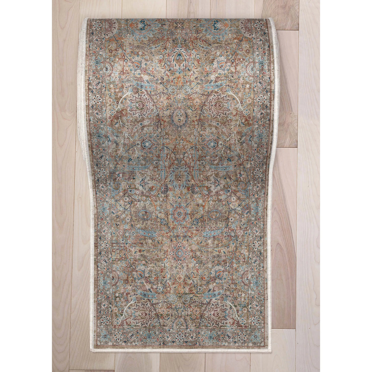 Blue Flatweave Oriental Runner Rug L828559