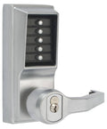 2.75 in. Right Hand Mechanical Pushbutton Lever Lock with Key Override Satin Chrom B15323
