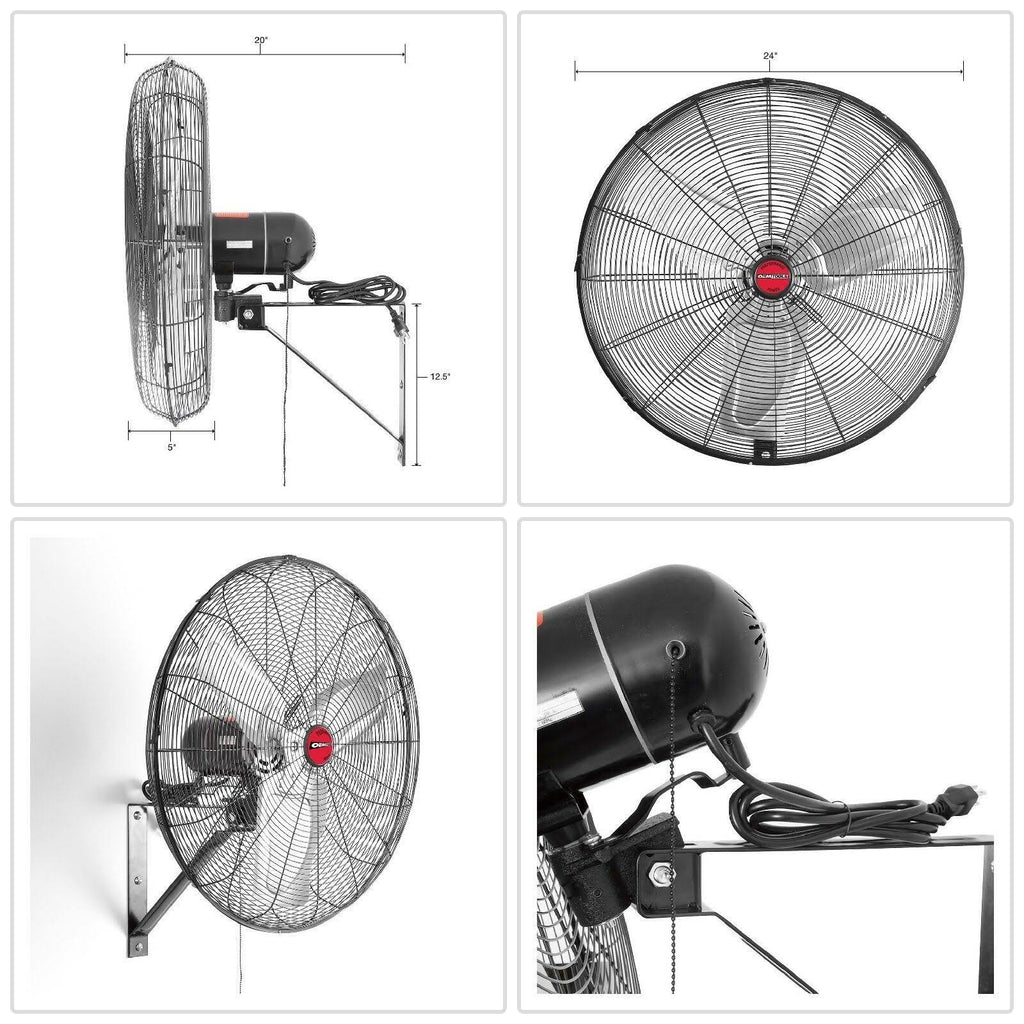 24 inch Oscillating Wall Mount Fan W3168