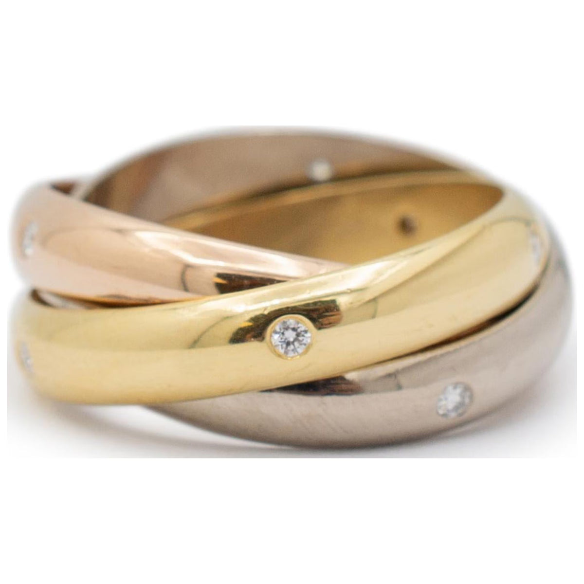 18K Tri Color Diamond Band Ring P39706
