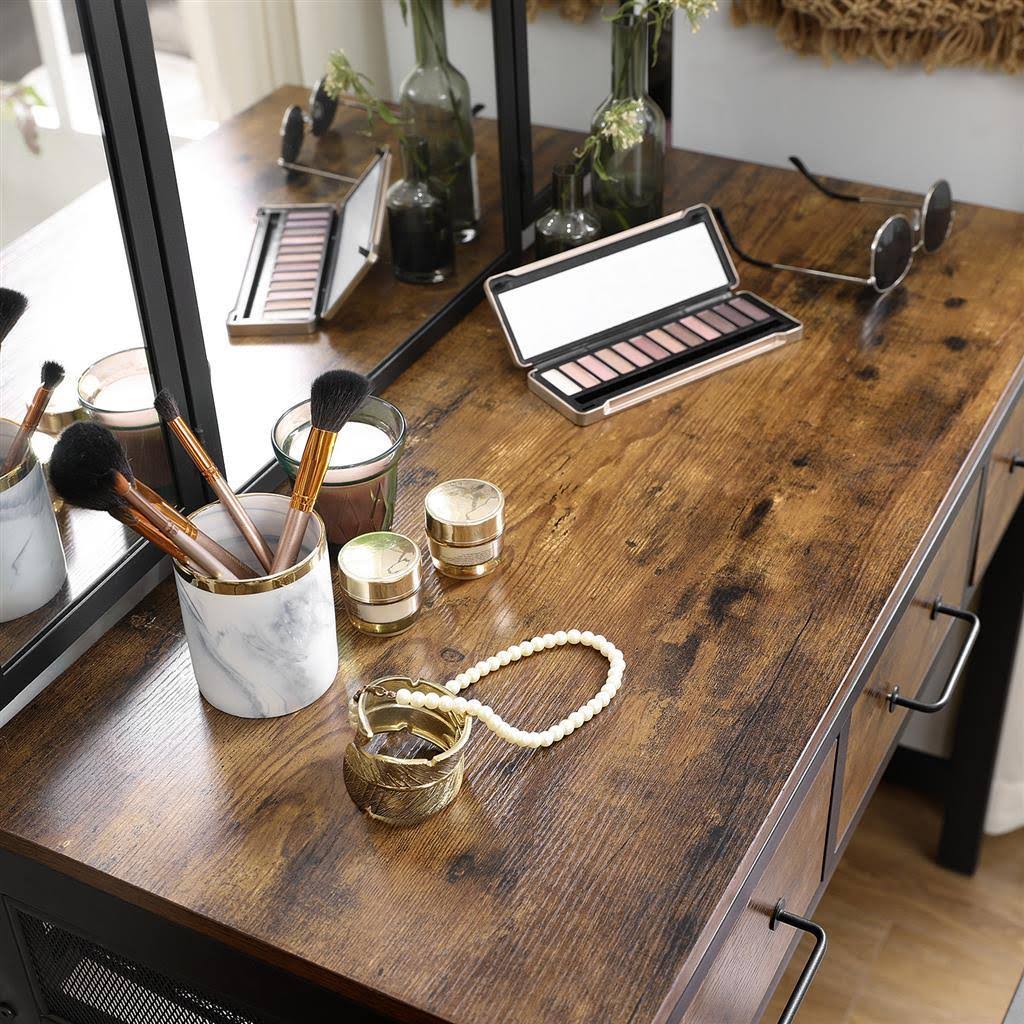 Industrial Makeup Table with Stool T5368