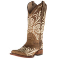 Tan Square Toe Boots Q3806