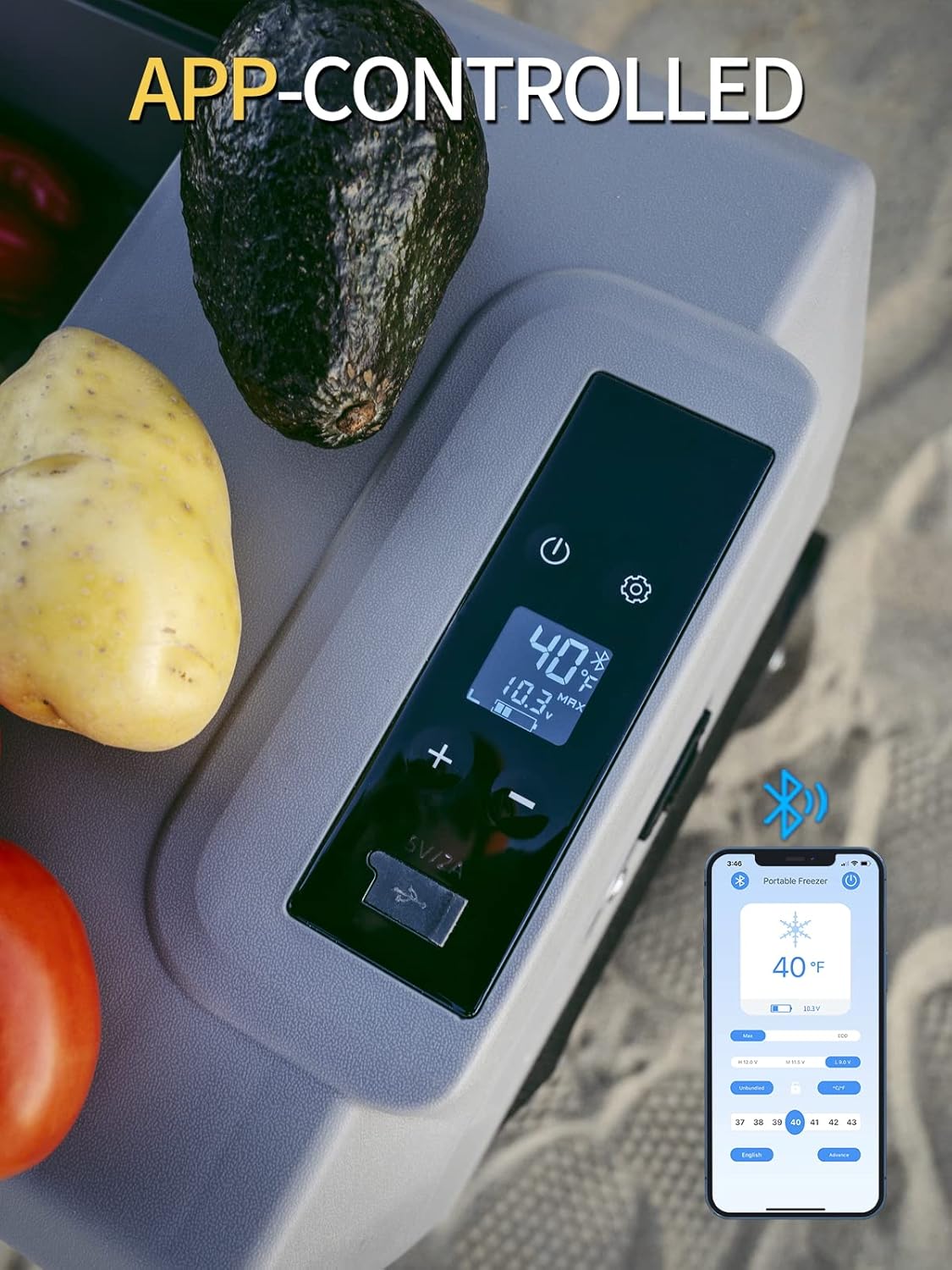 32 Quarts Portable Freezer Refrigerator with Rechargeable Battery, Silver F769