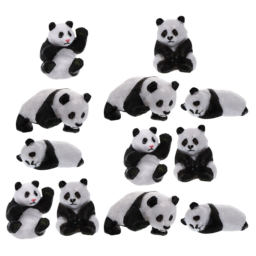 12Pcs Miniature Panda Dolls E505