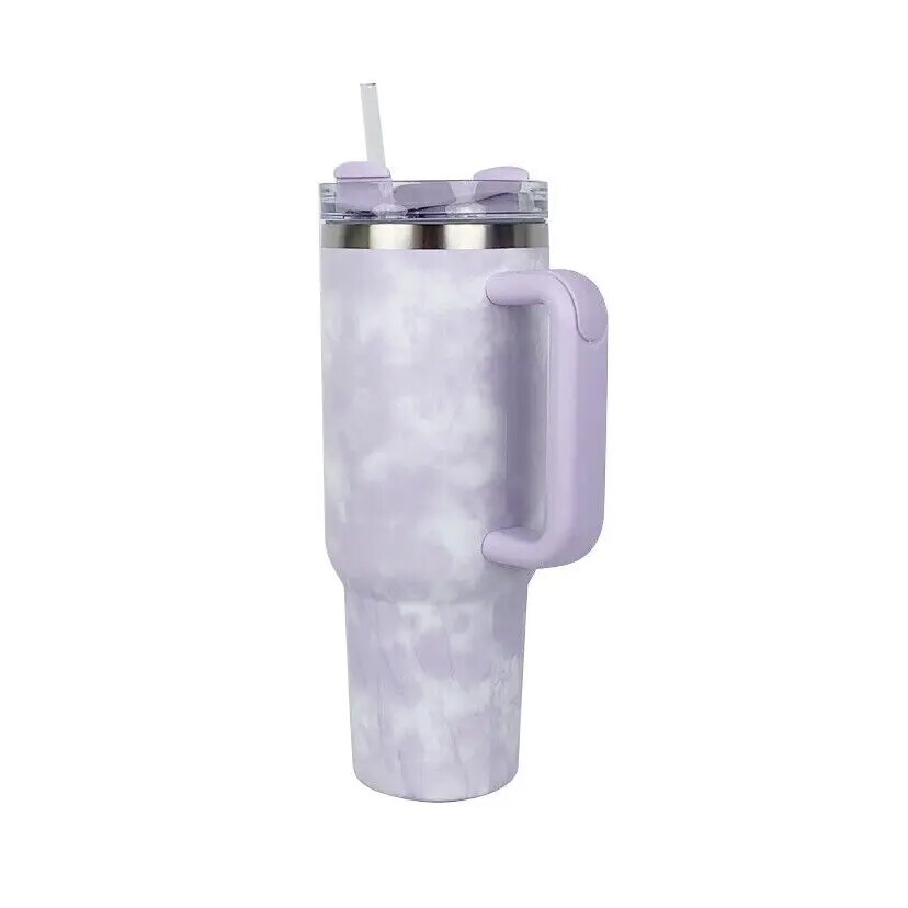 Purple 40 Oz Stainless Steel Thermal Tumbler with Handle K4793