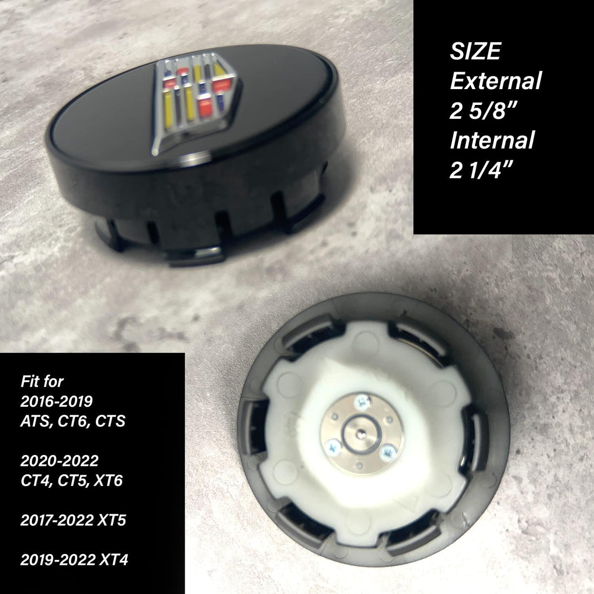 Illuminated Wheel Center Cap, 4pcs, 67mm, Black Logo A81905