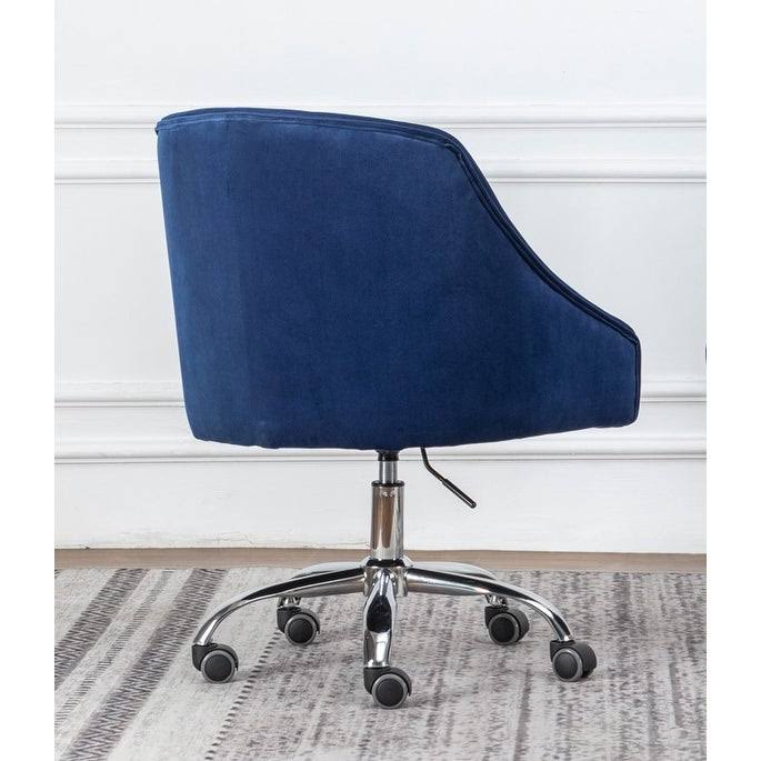 Cream Velvet Swivel Task Chair with Silver Base N1260