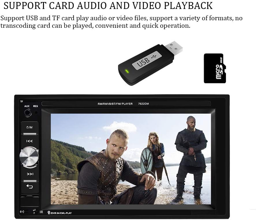 6.2 Inch Double Din Car Multimedia Player with Bluetooth and Backup Camera V5541