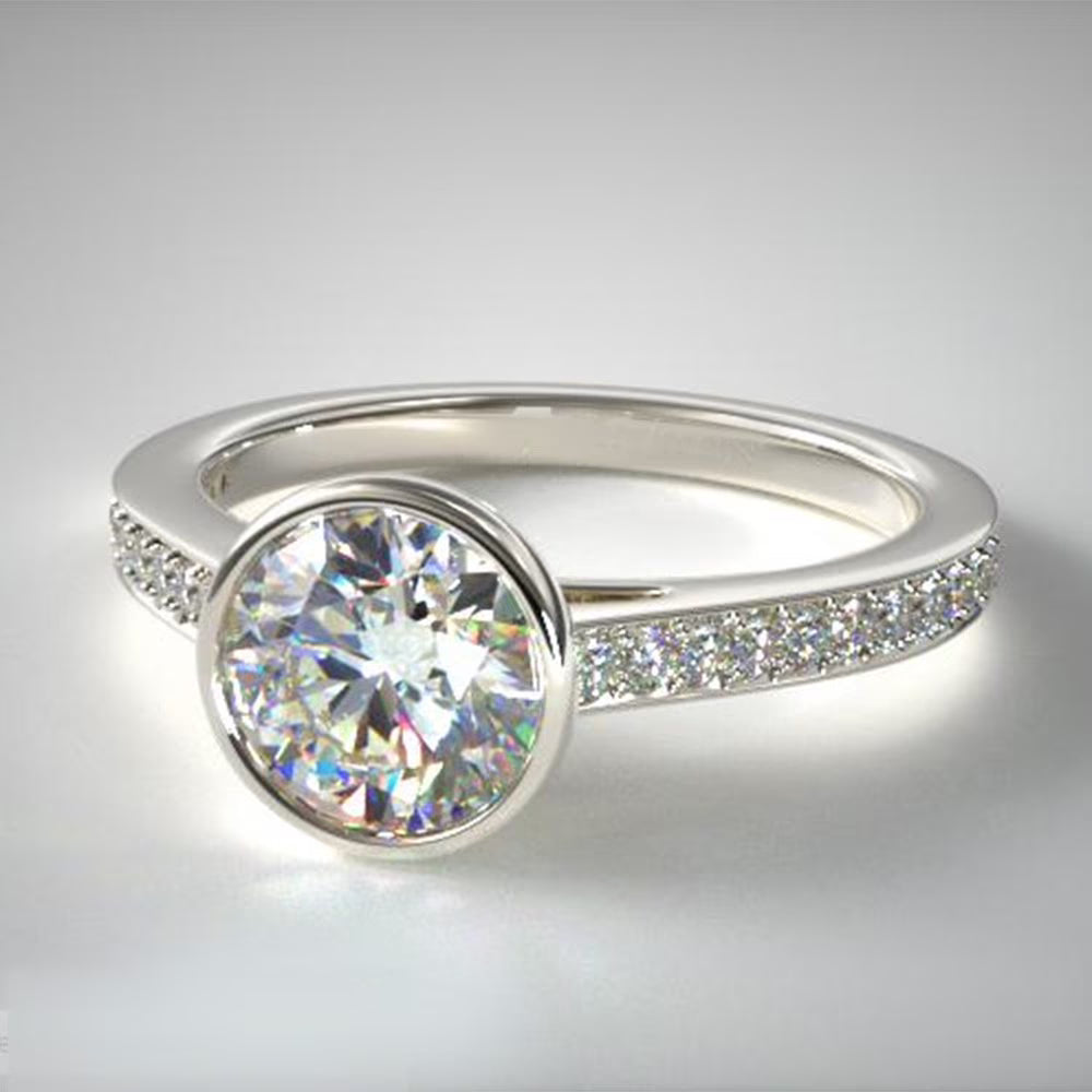 18k White Gold Diamond Ring P4371