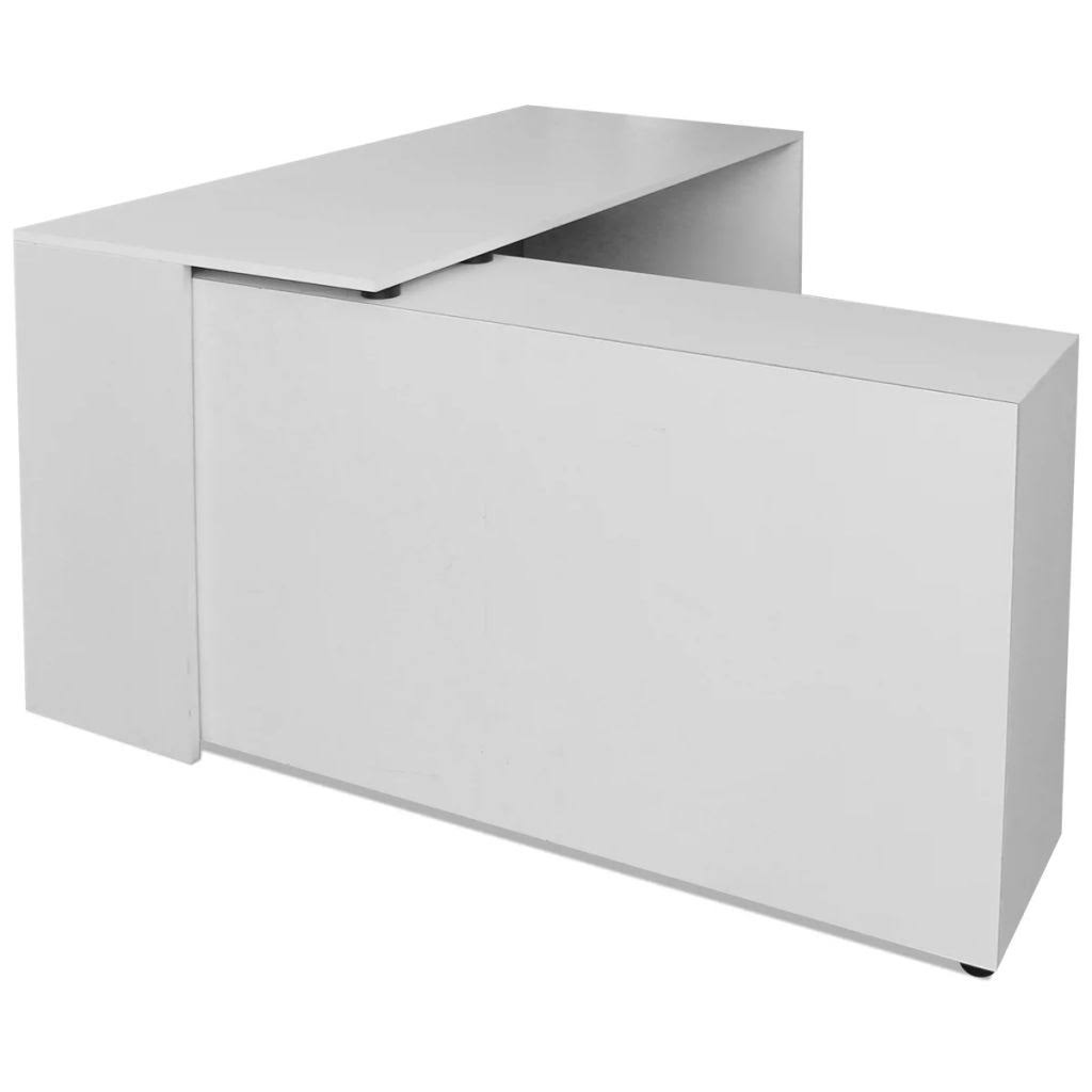 Corner Desk 4 Shelves White J41109