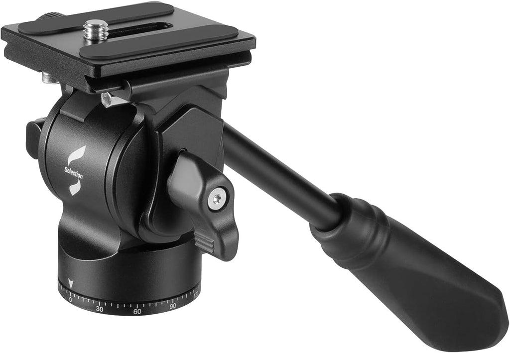 Fluid Head Pan Tilt Head with Quick Release Plate for Compact Video Cameras and DSLR Cameras, Pack of 2 O840236