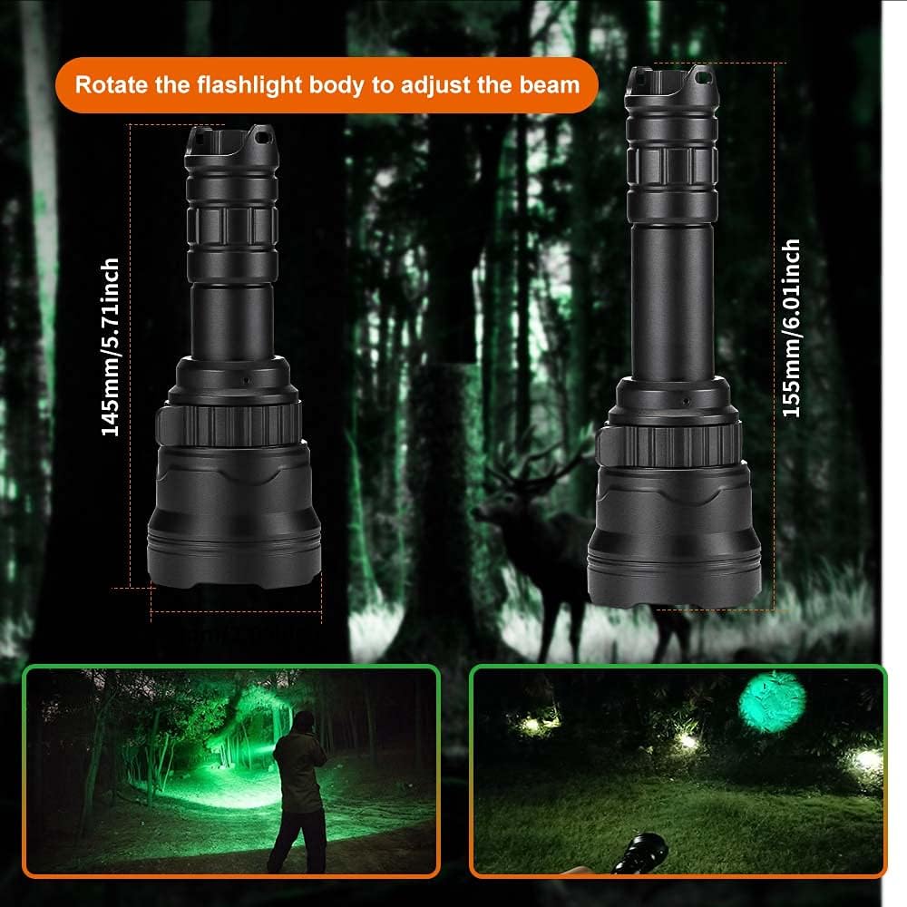 3-Color-in-1 Zoomable Hunting Flashlight with Intensity Control O82139
